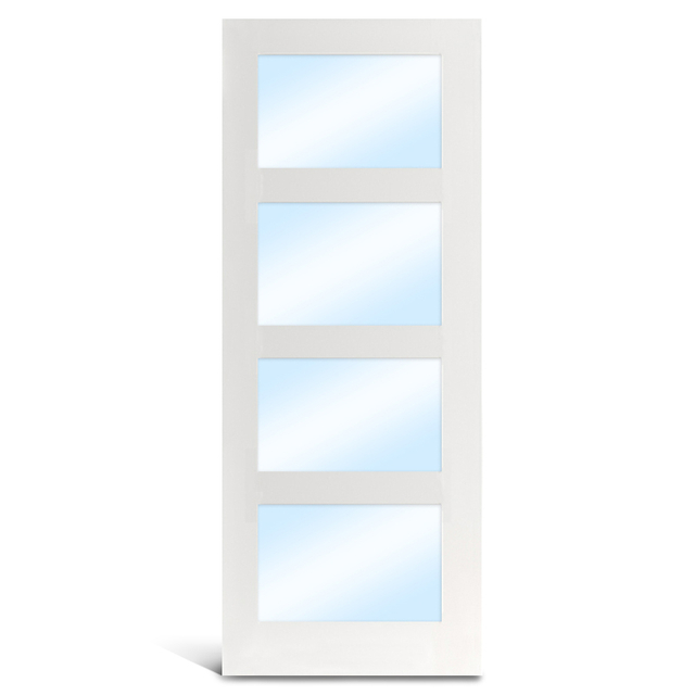 4 باب فرنسي زجاجي مبني من MDF