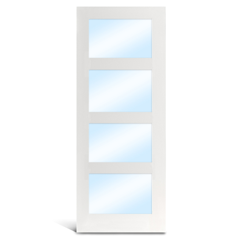 4 باب فرنسي زجاجي مبني من MDF