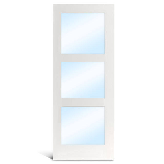 3 باب فرنسي زجاجي مبني من MDF