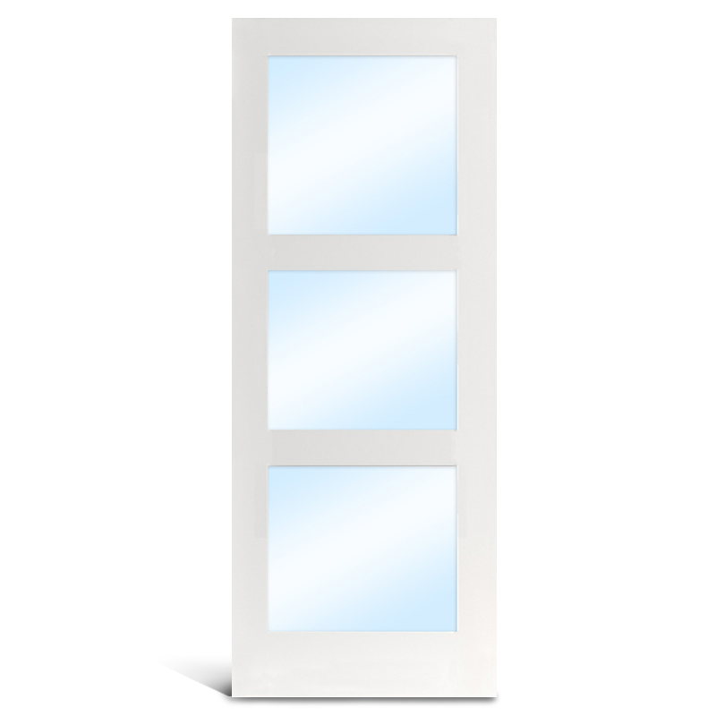3 باب فرنسي زجاجي مبني من MDF
