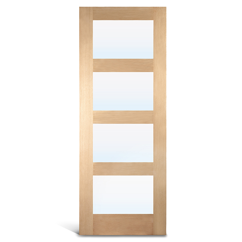 4 باب فرنسي من زجاج البلوط لايت